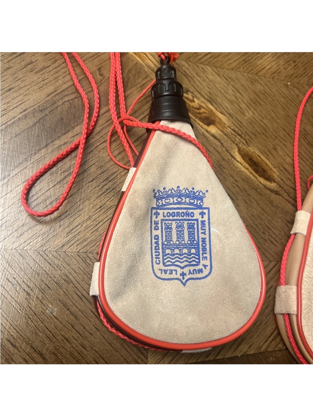 Lot of 2 Spanish Bota Bag Wine Water Canteen Rugged Leather Suede Spain - Picture 2 of 6